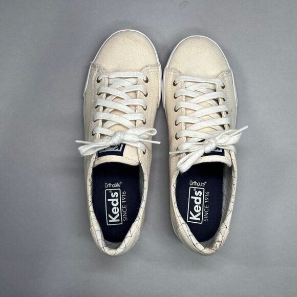 Keds Women's Size 6 Beige Canvas Sneakers - Picture 8 of 11
